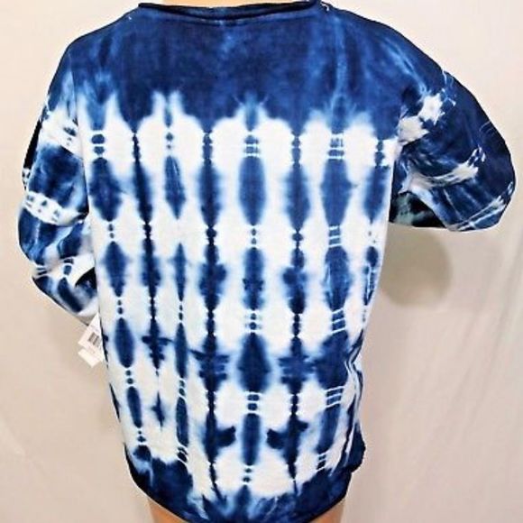 VICINITY WOMEN BLUE WHITE TIE DYE TOP - Picture 2 of 5